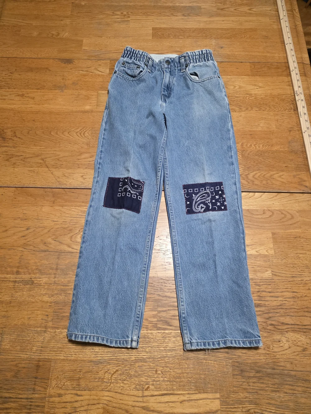 Gap Vintage Bandana Patchwork Cotton Straightleg Denim Jeans